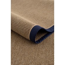 Veja Home Sahara Bordure Natural Lacivert-Bej Bordürlü Sisal Dokuma Halı – Tozumaz, Hav Vermeyen B3610C