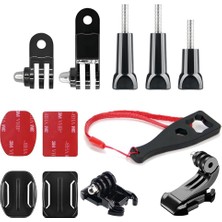 Gplus BS13KYVJHS 13 Parça Oval Eğimli Yüzey ve Flat Düz Zemin Hızlı Tak J-Hook 3 Yollu Aksiyon Kamera Uyumlu 3m Yapışkan Motor Kask Bağlantı Seti