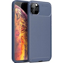 Marsilyan™- Apple Iphone 11 Pro Max Kılıf Auto Focus Karbon Kapak - Lacivert