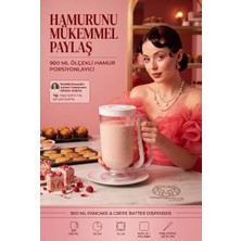 Transformacion Pankek Krep Muffin Dağıtıcı Pratik Ölçekli Damlatmaz Hamur Porsiyonlayıcı Akıtma Kabı Sürahisi 900 ml 723707