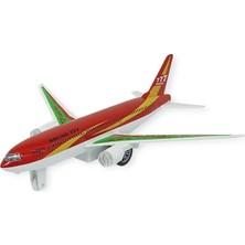 Bucuks Çek Bırak Sesli Işıklı Metal Uçak - 180 - Kırmızı - 1 Adet
