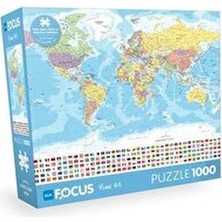Blue Focus 1000 Parça - World Map (Dünya Haritası)