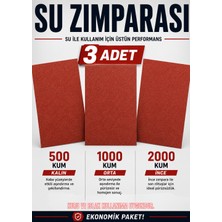 Cnr Zımpara Far Parlatma Su Zımparası Seti 3'lü 500 1000 2000 Kum Oto Boya Seramik Metal Ahşap Için