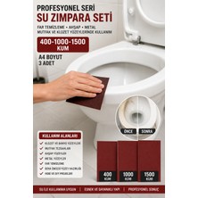 Cnr Zımpara Profesyonel Seri Su Zımpara Seti A4 Boyut 400-1000-1500 Kum 3 Adet Far Temizleme
