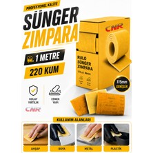 Cnr Zımpara Sünger - Ahşap Zımpara Kağıdı | Mutfak Banyo Bulaşık Sünger | Süngerli Bant Kağıt Zımpara ( 1 Metre - 220 Kum)