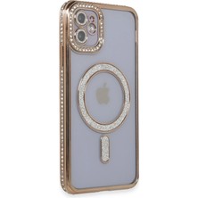 Edntrend Newface  Iphone 11 Kılıf Joke Simli Magneticsafe Kılıf - Gold