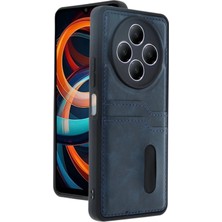 Mey Ithalat®   Redmi 14C Kılıf Sara Kartvizitli Deri Kılıf - Lacivert