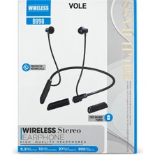 Gees Global 27 Saat Boyun Askılı Mıknatıslı Yüksek Bas Bluetooth Kulaklık Vole B998