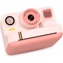 Pileli Store Pembe Anında Baskılı Çocuk Dijital Kamera Termal Yazıcılı Fotoğraf Makinesi Hd Video 16X Zoom Şarjlı