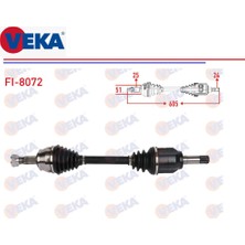 Komple Aks Sol Fiat Fiorino 1,3d Mjt Bipper Nemo 1,3d Hdi Euro 5 2012+ 605MM. 51975576 Veka RN-8072
