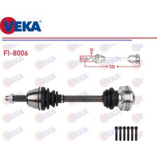 Komple Aks Sağ Fiat Palio Siena Albea 1,3d Mjt 2002-2007 6 Civatalı 533 Mm. 46801689 Veka Fı-8006