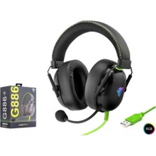 Nusrat Bilişim Mofan G886 USB Rgb 7.1 Surround Over-Ear Mikrofonlu Gaming Kulaklık Siyah