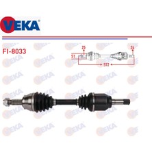 Komple Aks Sol Fiat Palio Siena Albea 1,3d Mjt 2007+ 572 Mm. 51789890 Veka Fı-8033