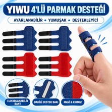 Yiwu Yıwu 4'lü Paket Parmak Tutucu Parmak Düzleştirici Orta Parmak/ring Parmak/iç Parmak (Mavi - Kırmızı)