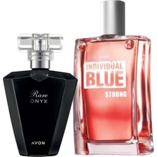 Avon Rare Onyx Edp 50 ml Kadın Parfüm ve Individual Blue Strong Edt 100 ml Erkek Parfüm Paketi