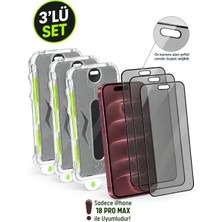 Evax [3 Adet E-Pro Hayalet] iPhone 18 Pro Max Uyumlu Hayalet Özellikli Kolay Kurulum 5d Tam Cam Ekran Koruyucu