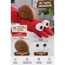 Filkorium3D Sevimli Süslü Salyangoz Kukla Figürü 3D Plastik Eğitici Kukla Modeli Okul Öncesi Eğitim Oyuncağı