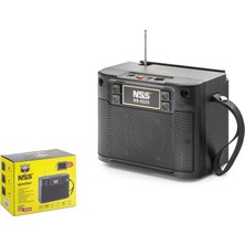 Nss NS522S Bluetooth Fm Radyo Tws USB Tf Aux Solar Şarjlı 12W Taşınabilir Kamp Hoparlör Siyah