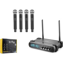 Hadron HDX2792 Vhf Kablosuz 4 Mikrofonlu Şarj Edilebilir Set Siyah