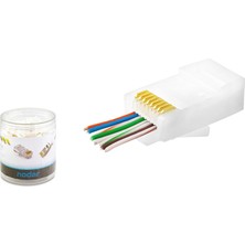 Nodar ND2406 Cat6 Ez RJ45 Konnektör 100 Adetli Kutu Beyaz
