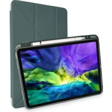Marsilyan™- Apple Ipad Air 4 10.9 Kılıf Kalemlikli Mars Tablet Kılıfı - Koyu Yeşil
