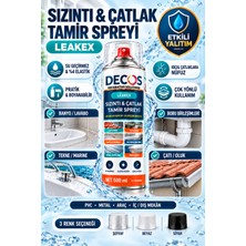 Decos Leak Ex - Sızıntı ve Çatlak Tamir Spreyi 500 ml - Su Geçirmez ve Su Itici Elastik Kaplama – Çatı, Oluk, Duvar, Pvc, Metal, Araç ve Tekne Için