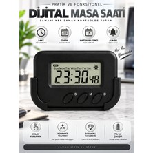 Dijital Masa Saati LCD Ekranlı Alarm Takvimli Sıcaklık Göstergeli Elektronik Masaüstü Saat