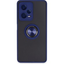 Marsilyan™- Xiaomi Redmi Note 12 5g Kılıf Montreal Yüzüklü Silikon Kapak - Lacivert