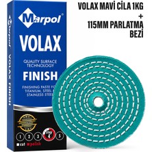 MARPOL Volax Mavi Cila 1kg + 115 mm Parlatma Bezi Yüksek Kaliteli Metal Parlatma Seti