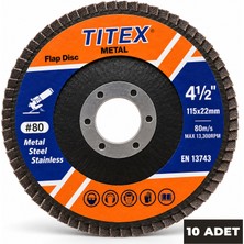 Titex Metal Flap Disk 115X22 mm – 60 / 80 / 120 Kum – 10'lu Paket