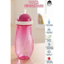 Muf Home Pratik Pipetli Çocuk Suluğu - Kolay Açılır Pipet Sistemli Okul ve Anaokulu Için Sızdırmaz Matara Bpa Içermez. 400 ml