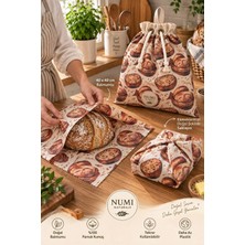 NUMI Naturals Premium Ekmek Saklama Seti 1 Pamuklu Kese + 2 Balmumu Bez