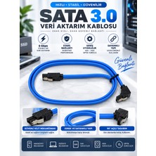 Sata 3.0 Veri Aktarım Kablosu 6gbps SSD HDD Harddisk Data Kablosu 90 Derece Açılı Sağlam Kilitli