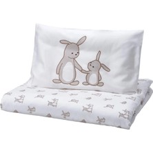 IKEA Len Beyaz Bej 110X125 35X55 cm Bebek Nevresim Takimi
