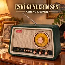 Dexxony 1999 Antika Series Büyük Boy Retro Nostaljik Radyo Ahşap Şarjlı Bluetooth Hoparlör USB/TF Kart FM/AM/SW