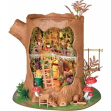 Happy Trend Masal Perisi Masaüstü Peri Evi, 275 Parça 3D Maket Ev Oyuncak Ahşap 3D Yapboz Bebek Evi Kitap Köşesi Yetişkinler Için Yapıştırıcı Gerekli Değil