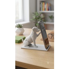 Hisconcept Labrador Retriever Sevimli Köpek Figürlü Telefon Standı Tablet Standı – Dekoratif Masaüstü Cep Telefonu Tutucu