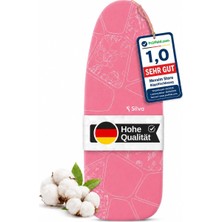 Happy Trend Kılıfı - 34-46 cm Eninde ve 110-140 cm Boyunda Ütü Masalarına Uyar, Çevresi Lastikli Tek Ölçü, 250 Derece Isıya DAYANIKLI,%100 Pamuk Üst Yüzey, 5 mm Keçe, Candy (Pembe)