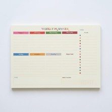 Happy Trend Tanıtım Tarihsiz A4 Haftalık Masa Planlayıcı – 80 Yaprak | 110GR. Ivory | Minimal Tasarım | Ofis & Ev Için Haftalık Takip (Ingilizce)