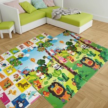 Happy Trend Çift Taraflı Katlanabilir Oyun Halısı ve Matı Premium Seri – Taşıma Çantalı (200X180)