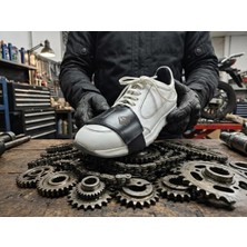 Happy Trend Motosiklet Ayakkabı Koruma Pedleri, Vites Ayakkabı Koruyucu,motorcycle Shoe Protector,motosiklet Deri AKSESUAR%100 Doğal Deri (Parlaksiyah)