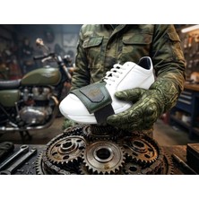 Happy Trend Motosiklet Ayakkabı Koruma Pedleri, Vites Ayakkabı Koruyucu,motorcycle Shoe Protector,motosiklet Deri AKSESUAR%100 Doğal Deri (Gri)