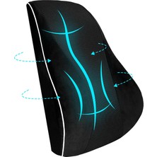 Happy Trend Çift Taraflı Isı Regülasyonlu Ergonomik Bel Yastığı, Yüksek Yoğunluklu Hafızalı Köpükten Sırt Destek Yastığı, Ayarlanabilir Çift Kemerli ve Çıkarılabilir Kılıflı