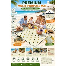 Happy Trend Havlusu, Piknik Örtüsü, Plaj Matı, Çantalı Plaj Hasırı,kamp Battaniyesi, Kamp Matı, Katlanabilir, Hafif, Su Geçirmez, Piknik Matı Kum Geçirmez (Ananaslı)