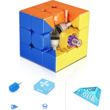 Happy Trend RS3M 3 x 3 Magic Cube, Profesyonel 3 x 3 Yapboz Küp Çıkartmasız Manyetik Usta Küp, Hızlı Küp Için Hediye (Manyetik Versiyon)