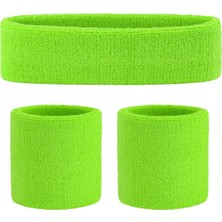 Happy Trend Unisex Yetişkin Seti, Spor Alın Bandı ve Bilek Pamuğu Ter Bandı