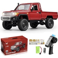 Happy Trend 1/12 Toyota Land Cruiser LC79 4WD Rc Model Crawler Offroad Uzaktan Kumandalı Araba Truck Rtr Lisanslı Kırmızı+Dahili Işık Seti Mn-82