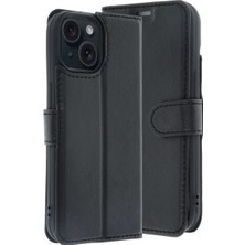 Bezos Apple iPhone 15 Uyumlu Trend S Plus Kapaklı Kılıf - Siyah