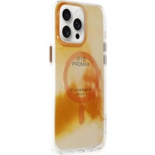 Bezos Joko Apple iPhone 15 Pro Max Uyumlu Phantom Magsafe Kapak - Gold