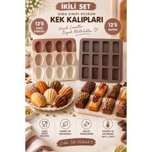 Stork 2 Model Set Silikon Kek Kalıbı (12'li Deniz Kabuğu ve 12'li Baton) Kek ve Çikolata Kalıbı